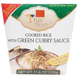 Boiled rice with green curry sauce - 330 g